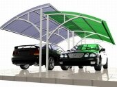 двускатный навес для двух автомобилей