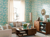 обои для гостиной с растительным узором