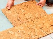 укладка плит из пробки на пол